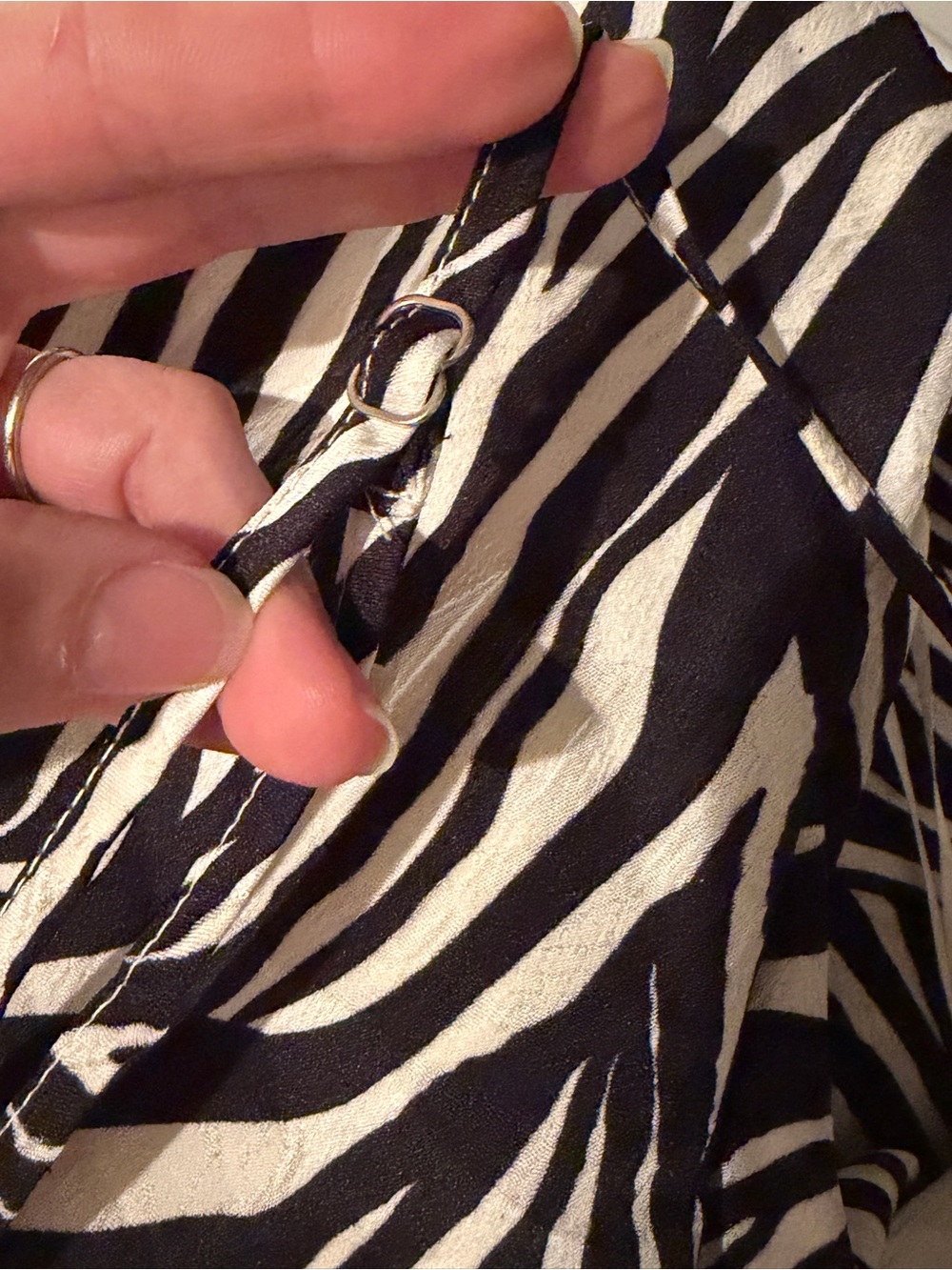 SOCIETY Franklin ZEBRA Slip Dress Cowl Neck Size Medium - Picture 6 of 6